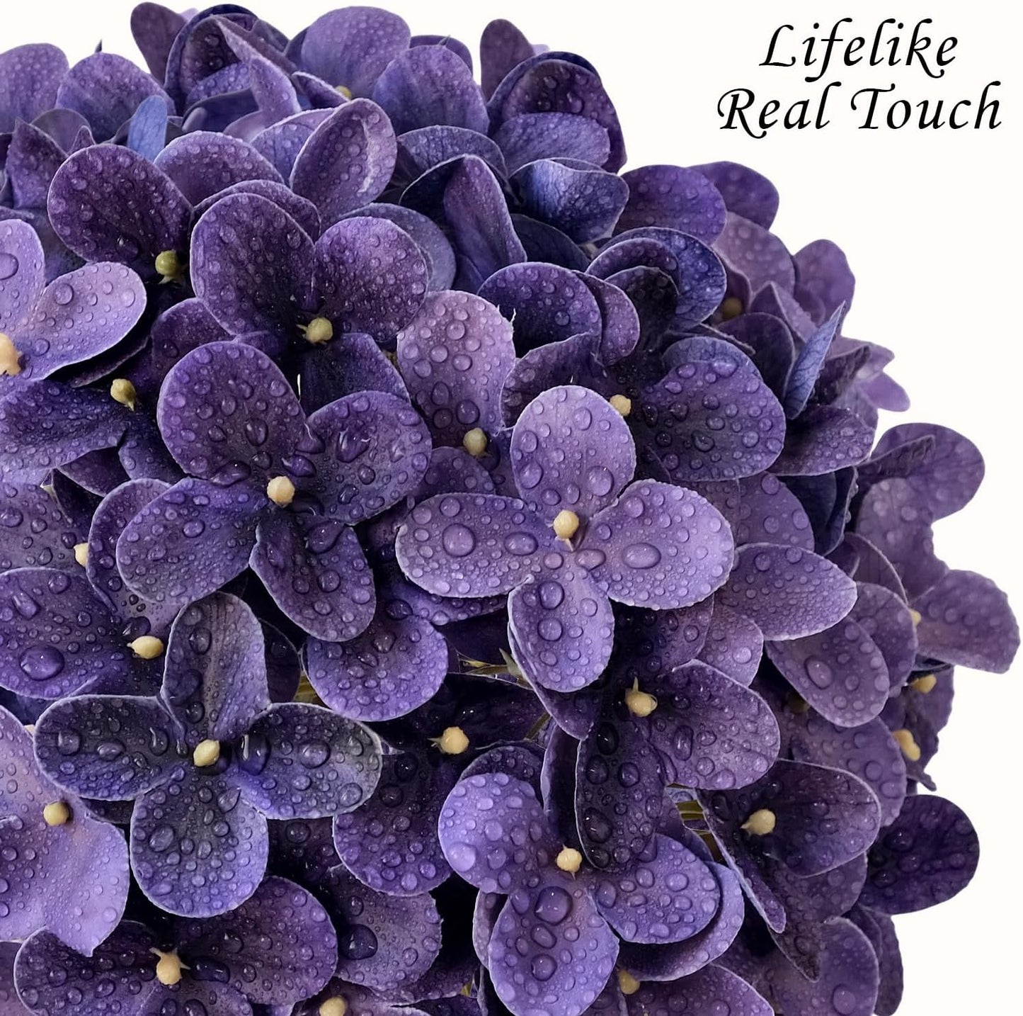 JINWOE Light Blue Hydrangea Artificial Flowers,4Pcs 20" Real Touch Lifelike Silk Artificial Hydrangeas, Full Fake Flowers for Bouquet Table Centerpieces Spring Wedding Indoor Home