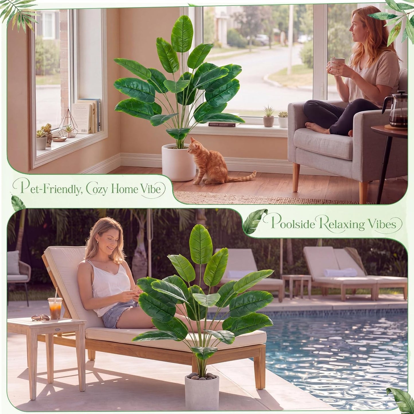 10 Pack Artificial Monstera Plants Outdoor, 29.5 Inch Large Faux Tropical Leaves UV Resistant Greenery Stems Bushes for Indoor Home Office Luau Wedding Party Decor