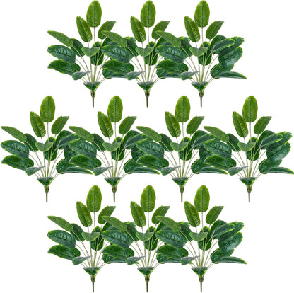 10 Pack Artificial Monstera Plants Outdoor, 29.5 Inch Large Faux Tropical Leaves UV Resistant Greenery Stems Bushes for Indoor Home Office Luau Wedding Party Decor