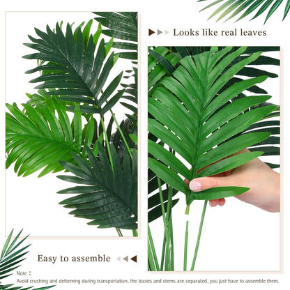10 Pack Artificial Monstera Plants Outdoor, 29.5 Inch Large Faux Tropical Leaves UV Resistant Greenery Stems Bushes for Indoor Home Office Luau Wedding Party Decor