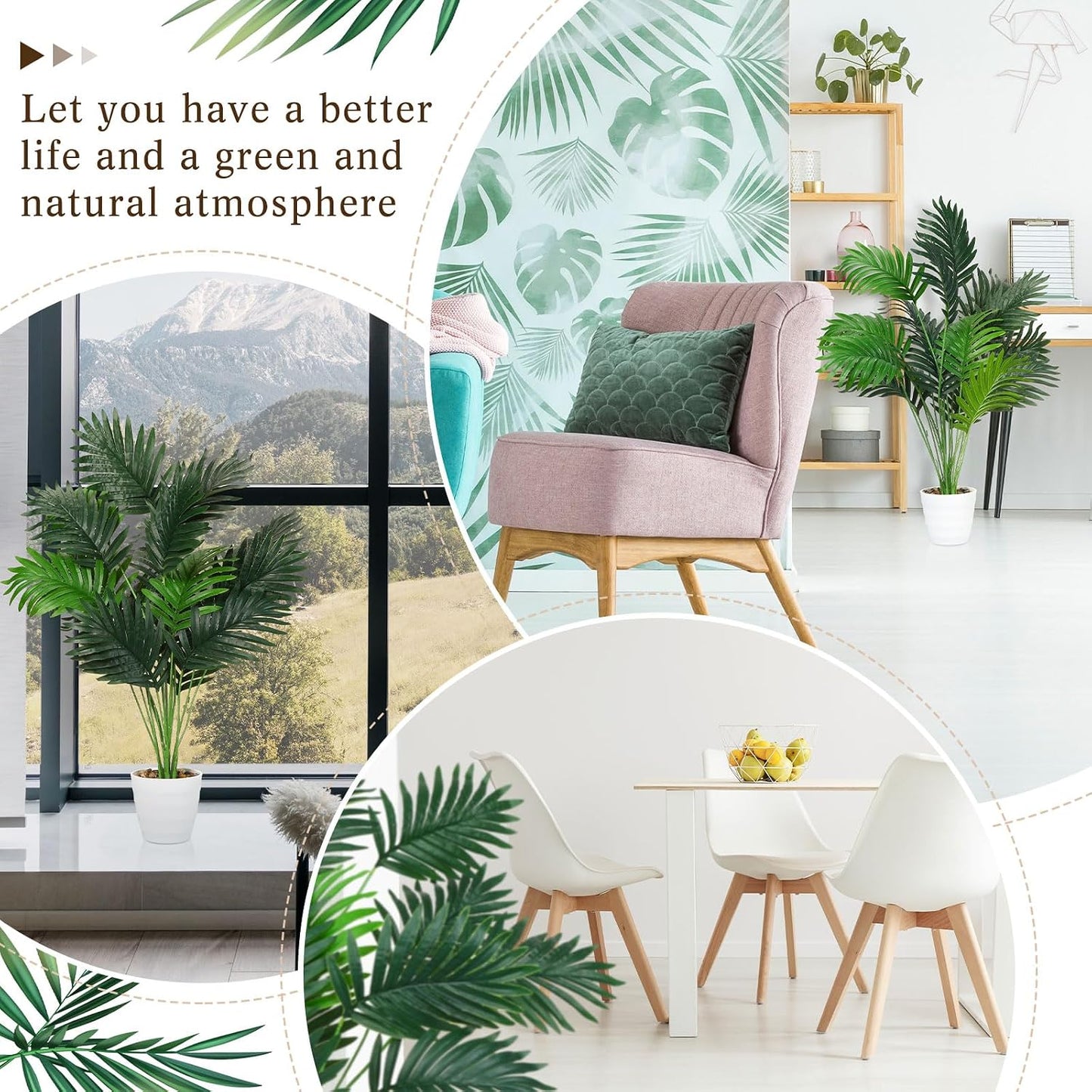 10 Pack Artificial Monstera Plants Outdoor, 29.5 Inch Large Faux Tropical Leaves UV Resistant Greenery Stems Bushes for Indoor Home Office Luau Wedding Party Decor