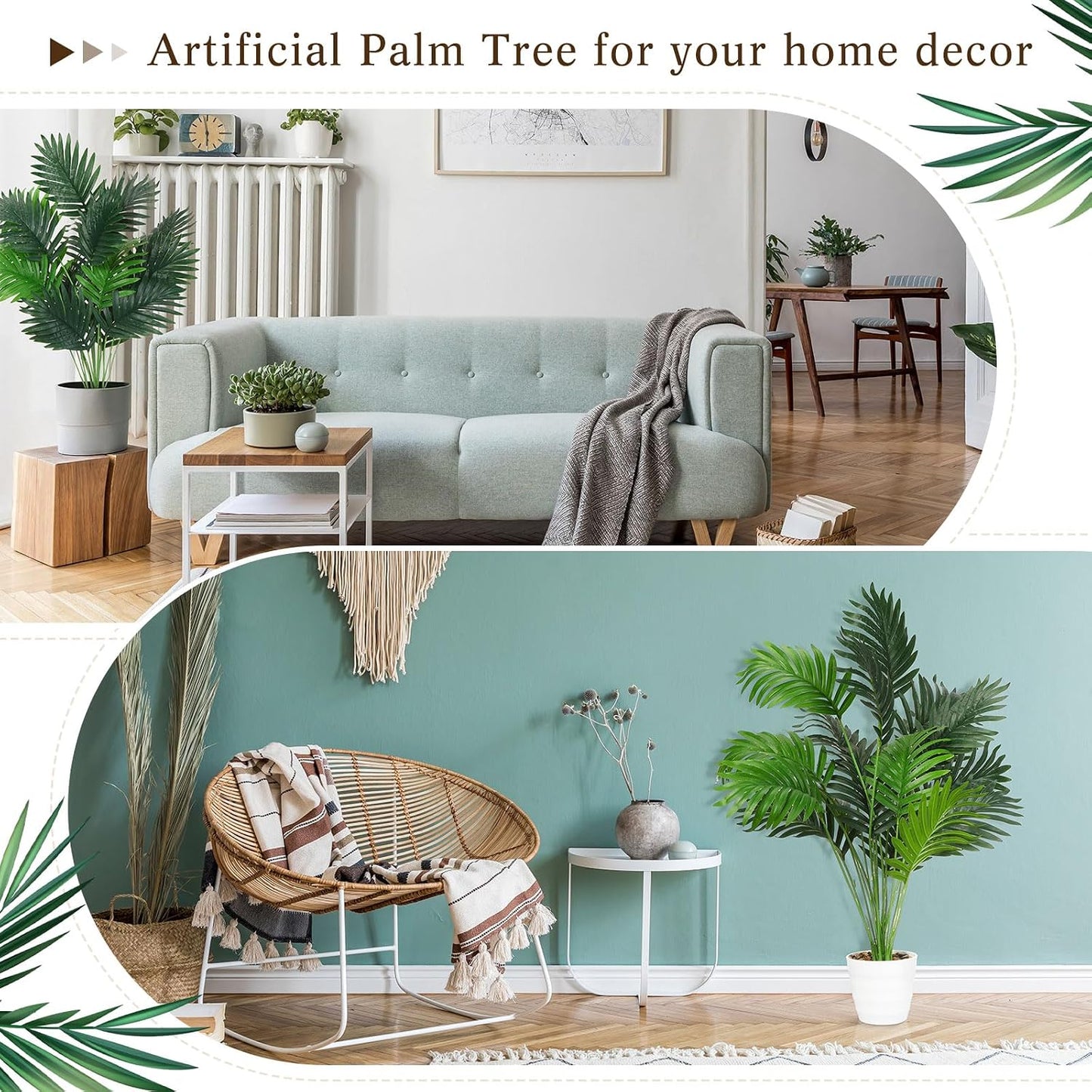 10 Pack Artificial Monstera Plants Outdoor, 29.5 Inch Large Faux Tropical Leaves UV Resistant Greenery Stems Bushes for Indoor Home Office Luau Wedding Party Decor