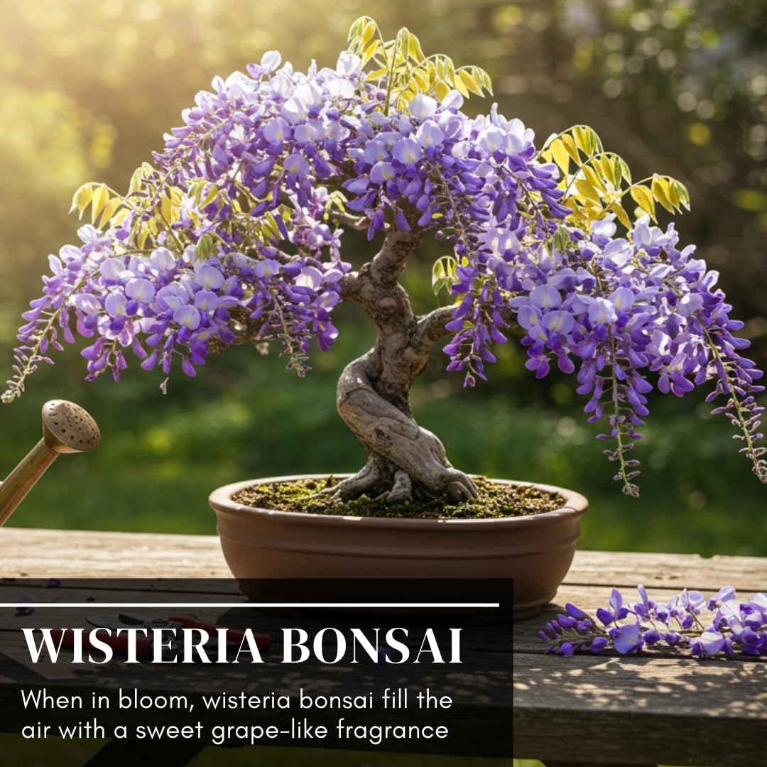 Weeping Wisteria Bonsai Tree Seeds for Planting – 10 Seeds | Cascading Purple Blooms | Outdoor Flowering Bonsai | Fast-Growing Vine Tree for Pots, Patios & Gardens