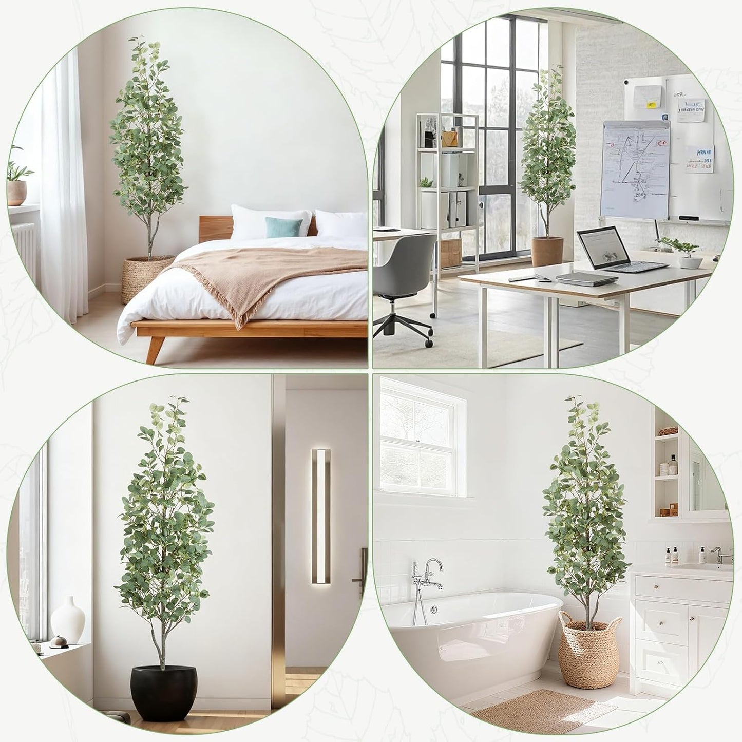 6FT Fall Artificial Eucalyptus Tree with Wicker Basket, Orange Potted Faux Eucalyptus Trees, Autumn Fake Eucalyptus Plants, Lifelike Leaves & Natural Trunk for Home Office Bedroom, Indoor