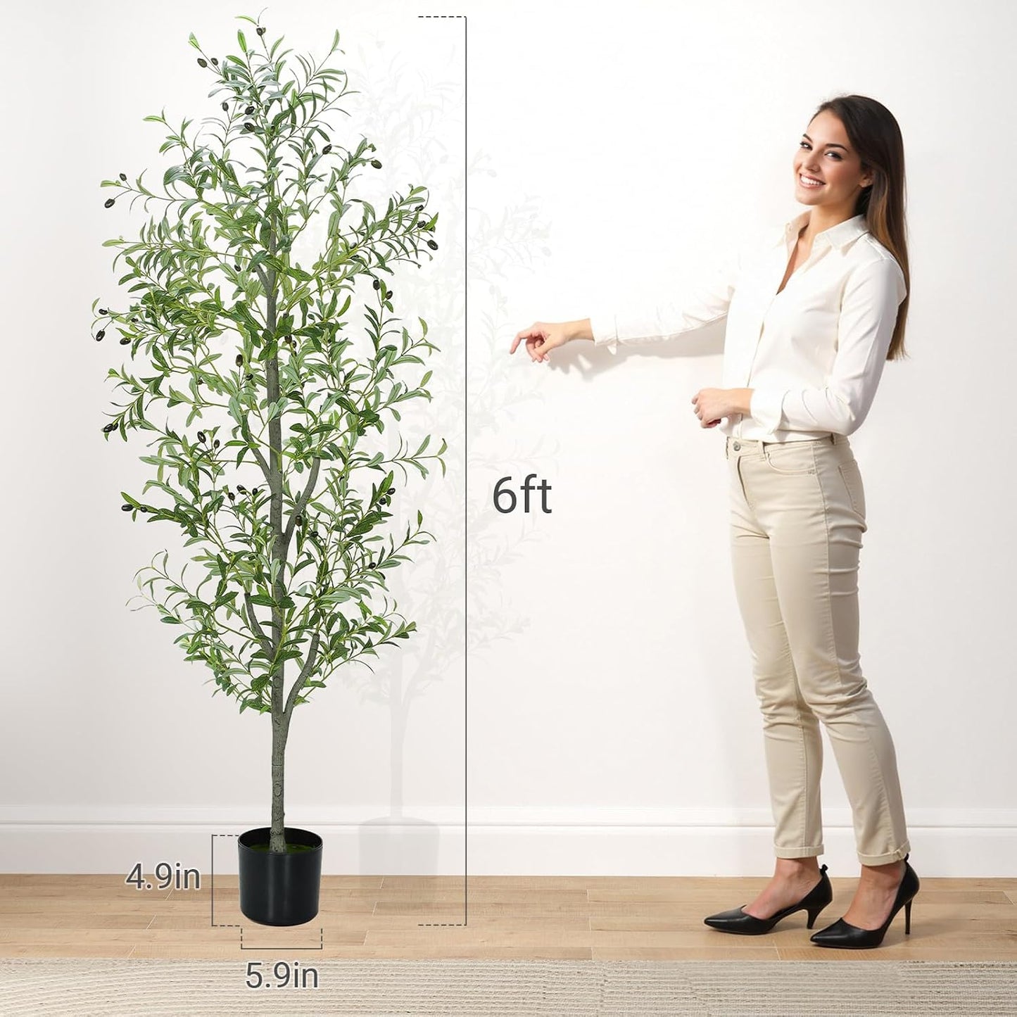 6FT Fall Artificial Eucalyptus Tree with Wicker Basket, Orange Potted Faux Eucalyptus Trees, Autumn Fake Eucalyptus Plants, Lifelike Leaves & Natural Trunk for Home Office Bedroom, Indoor