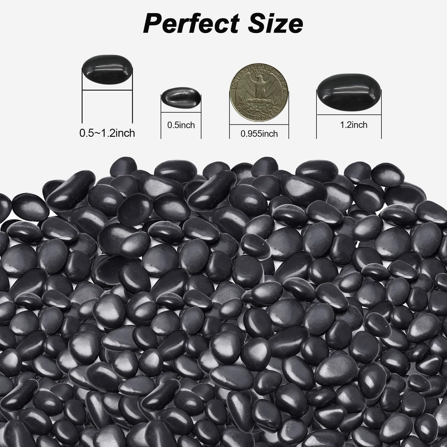 River Rocks, Decorative Ornamental Pebbles,Garden Landscaping Stones,Gravel Filler for Home Decoration Flower Bed Fish Tank Plants Vases Succulents