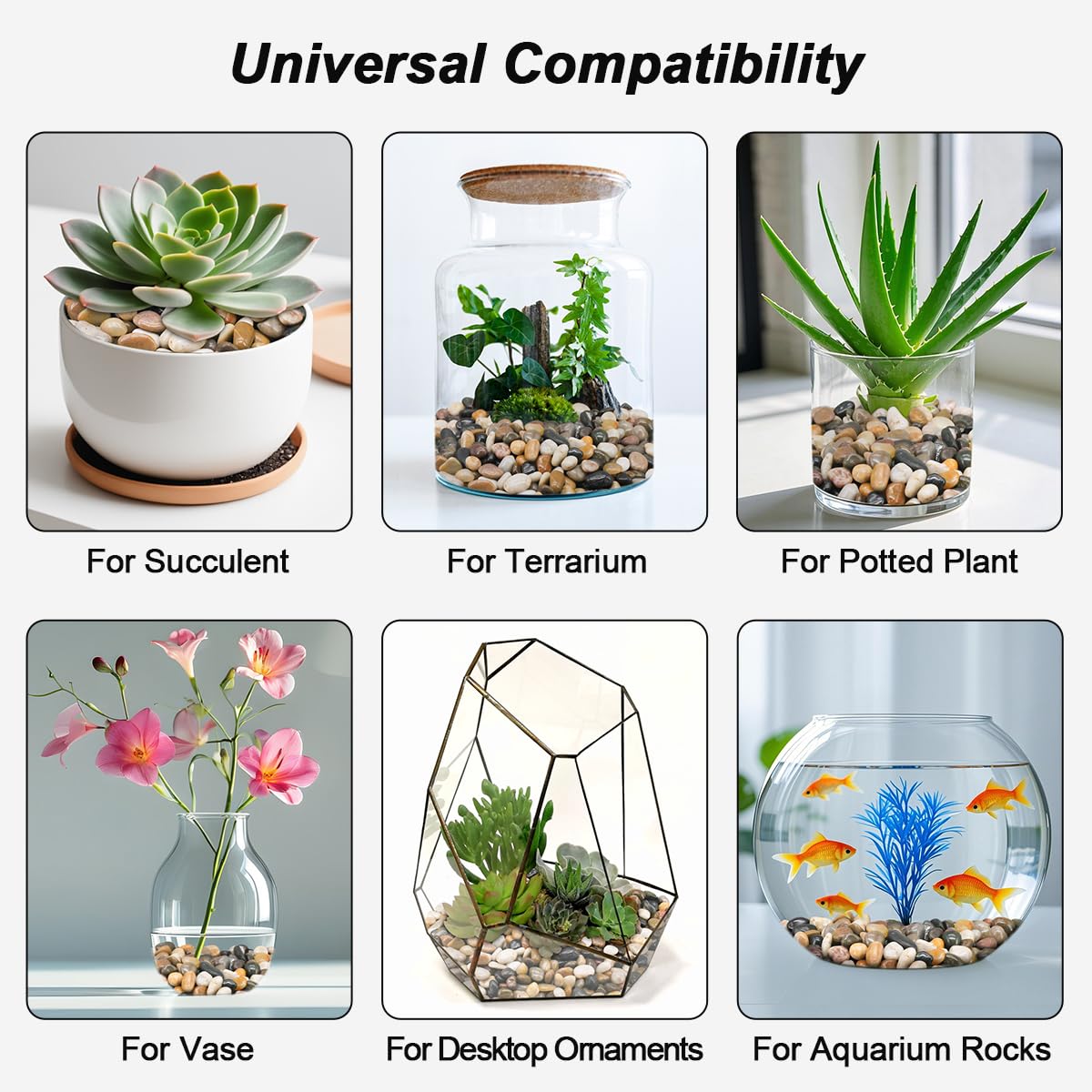 River Rocks, Decorative Ornamental Pebbles,Garden Landscaping Stones,Gravel Filler for Home Decoration Flower Bed Fish Tank Plants Vases Succulents