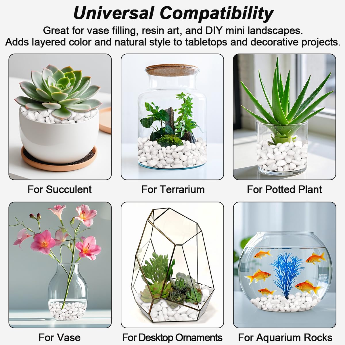River Rocks, Decorative Ornamental Pebbles,Garden Landscaping Stones,Gravel Filler for Home Decoration Flower Bed Fish Tank Plants Vases Succulents