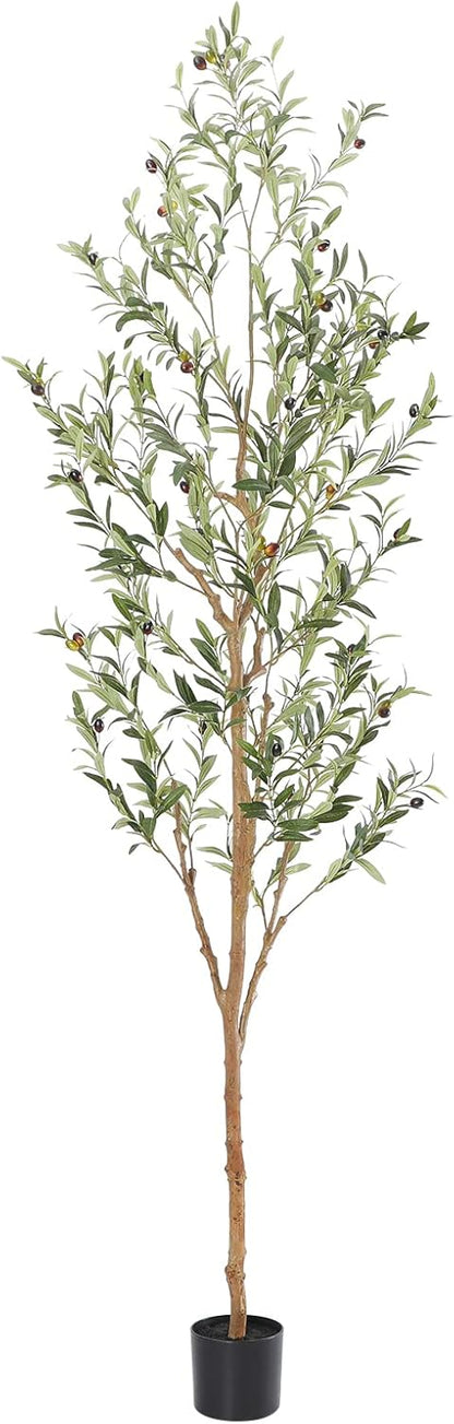 Faux Olive Tree with Natural Wood Trunk, 7ft, 1Pack