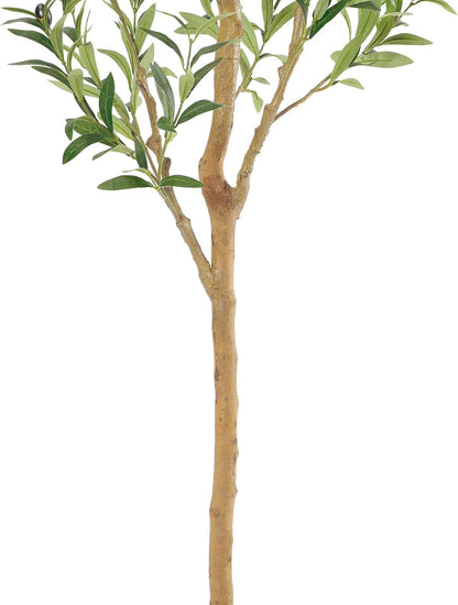 Faux Olive Tree with Natural Wood Trunk, 7ft, 1Pack