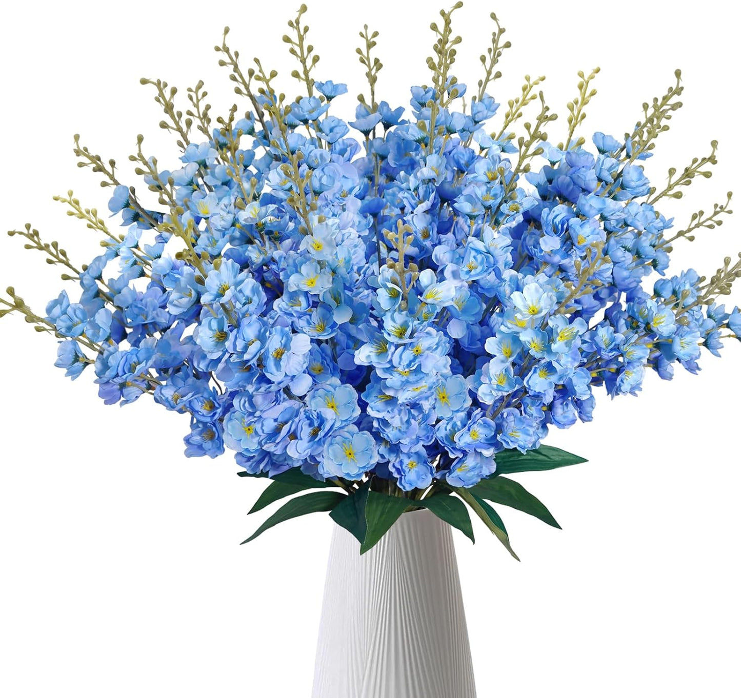 30 Branches Delphinium Artificial Flowers 22.8” Blue Tall Artificial Silk Flowers Bulk for Vase Faux Larkspur Flowers for Wedding Party Table Centerpieces Garden Outdoors Floral Arrangement 6PCS