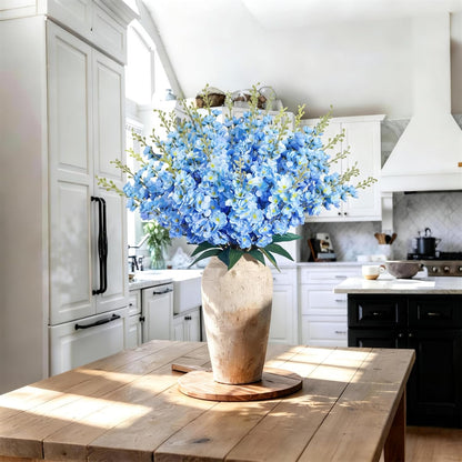 30 Branches Delphinium Artificial Flowers 22.8” Blue Tall Artificial Silk Flowers Bulk for Vase Faux Larkspur Flowers for Wedding Party Table Centerpieces Garden Outdoors Floral Arrangement 6PCS