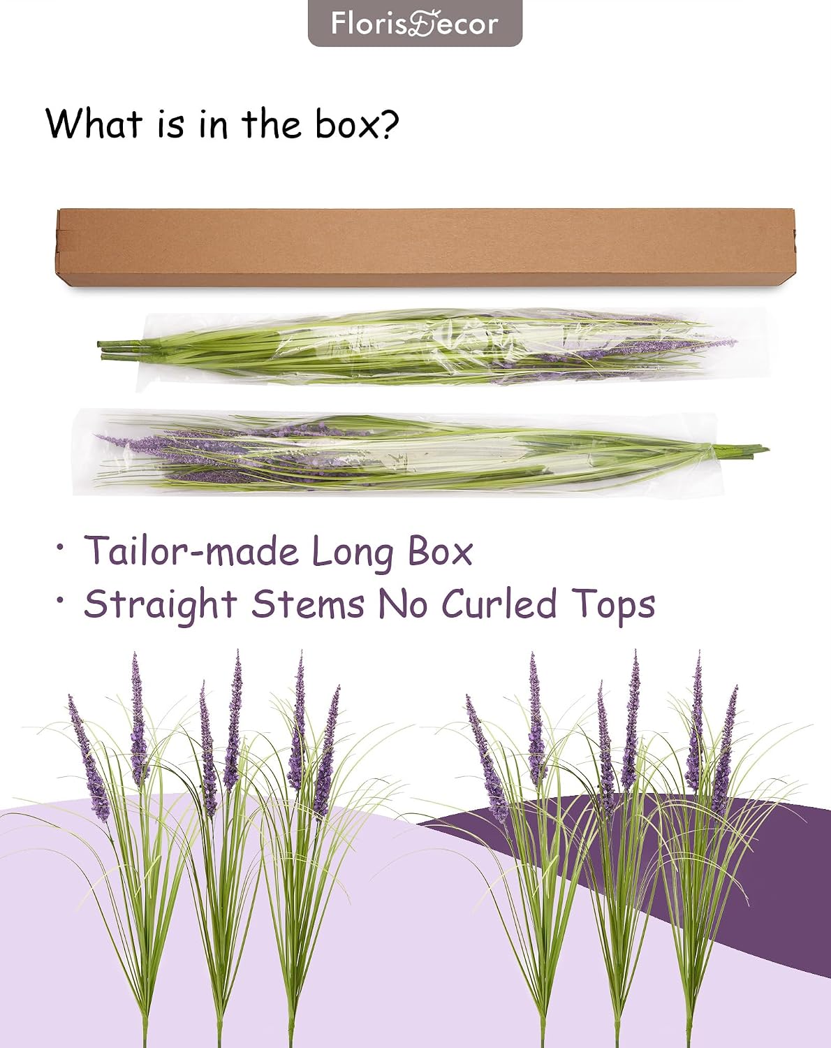 24'' Tall Faux Lily Turf (Liriope Muscari), Realistic Ornamental Grass with Small Violet-Purple Flowers