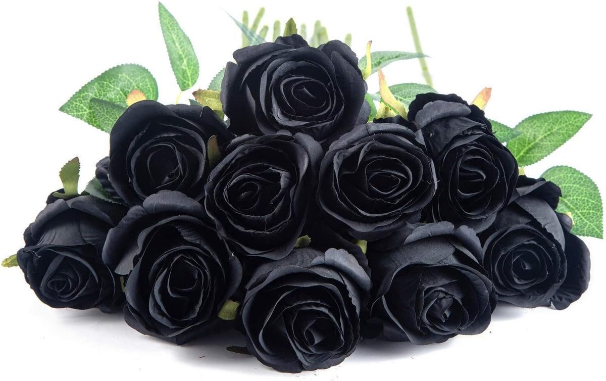 10pcs Artificial Rose Flowers Long Stem Fake Silk Roses for DIY Wedding Bouquet Table Centerpiece Home Decor (Light Pink)