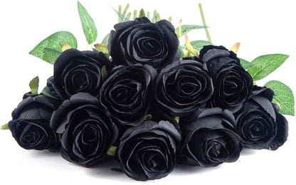 10pcs Artificial Rose Flowers Long Stem Fake Silk Roses for DIY Wedding Bouquet Table Centerpiece Home Decor (Light Pink)