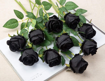 10pcs Artificial Rose Flowers Long Stem Fake Silk Roses for DIY Wedding Bouquet Table Centerpiece Home Decor (Light Pink)