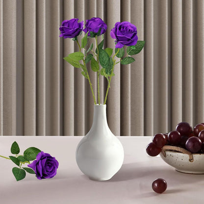 10pcs Artificial Rose Flowers Long Stem Fake Silk Roses for DIY Wedding Bouquet Table Centerpiece Home Decor (Light Pink)