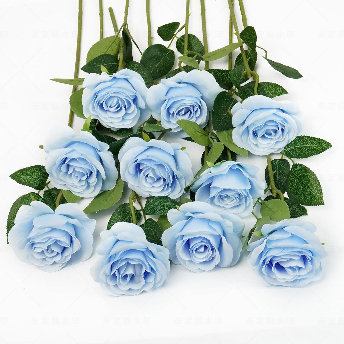 10pcs Artificial Rose Flowers Long Stem Fake Silk Roses for DIY Wedding Bouquet Table Centerpiece Home Decor (Light Pink)