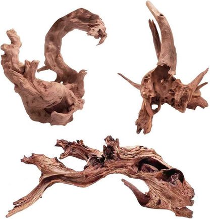 Natural Driftwood for Aquarium Decor – Unique Size Real Wood Branches for Fish Tank, Reptile Habitat, Terrarium, Hermit Crab, Shrimp Tank,Safe for Aquatic Pets (13-18 INCH, Mopani Driftwood)