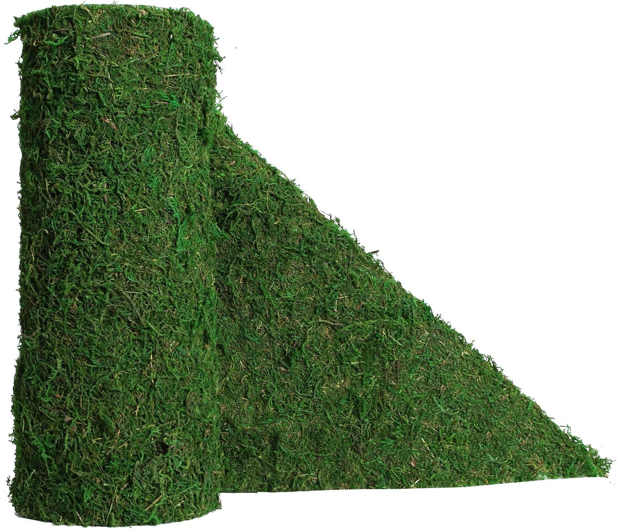 Moss Roll, Dried Moss for Crafts, Moss Table Runner for Fairy Gardens, Wedding Woodland Decor, Preserved Moss Mat for Table Decoration (12" W x 60" L)