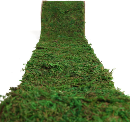 Moss Roll, Dried Moss for Crafts, Moss Table Runner for Fairy Gardens, Wedding Woodland Decor, Preserved Moss Mat for Table Decoration (12" W x 60" L)
