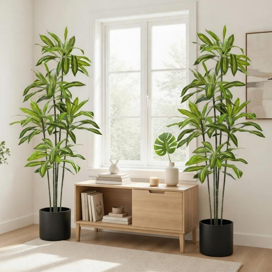 2 Pack 6 FT Artificial Dracaena Tree for Home Living Room Porch