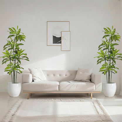 2 Pack 6 FT Artificial Dracaena Tree for Home Living Room Porch