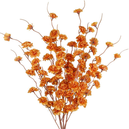 3 Pcs Artificial Fall Flowers Orange Fall Floral Stems Fake Forsythia Flower with Long Stem 42.5" Faux Flowers Branches for Tall Vase Floral Arrangements Harvest Festival Thanksgiving Decor