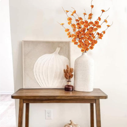 3 Pcs Artificial Fall Flowers Orange Fall Floral Stems Fake Forsythia Flower with Long Stem 42.5" Faux Flowers Branches for Tall Vase Floral Arrangements Harvest Festival Thanksgiving Decor