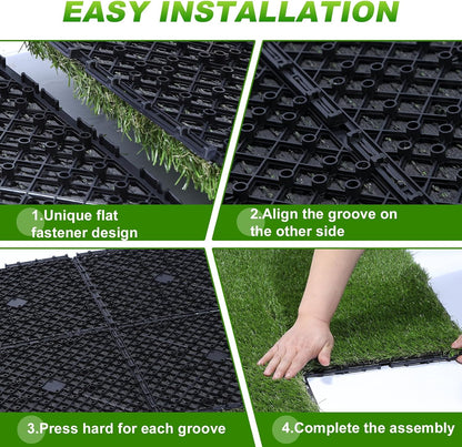 Artificial Grass Tiles Interlocking Turf Squares Deck 9 Pack