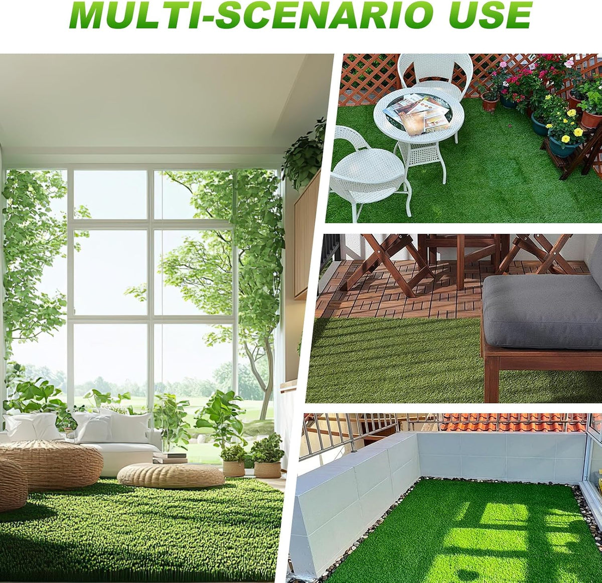 Artificial Grass Tiles Interlocking Turf Squares Deck 9 Pack