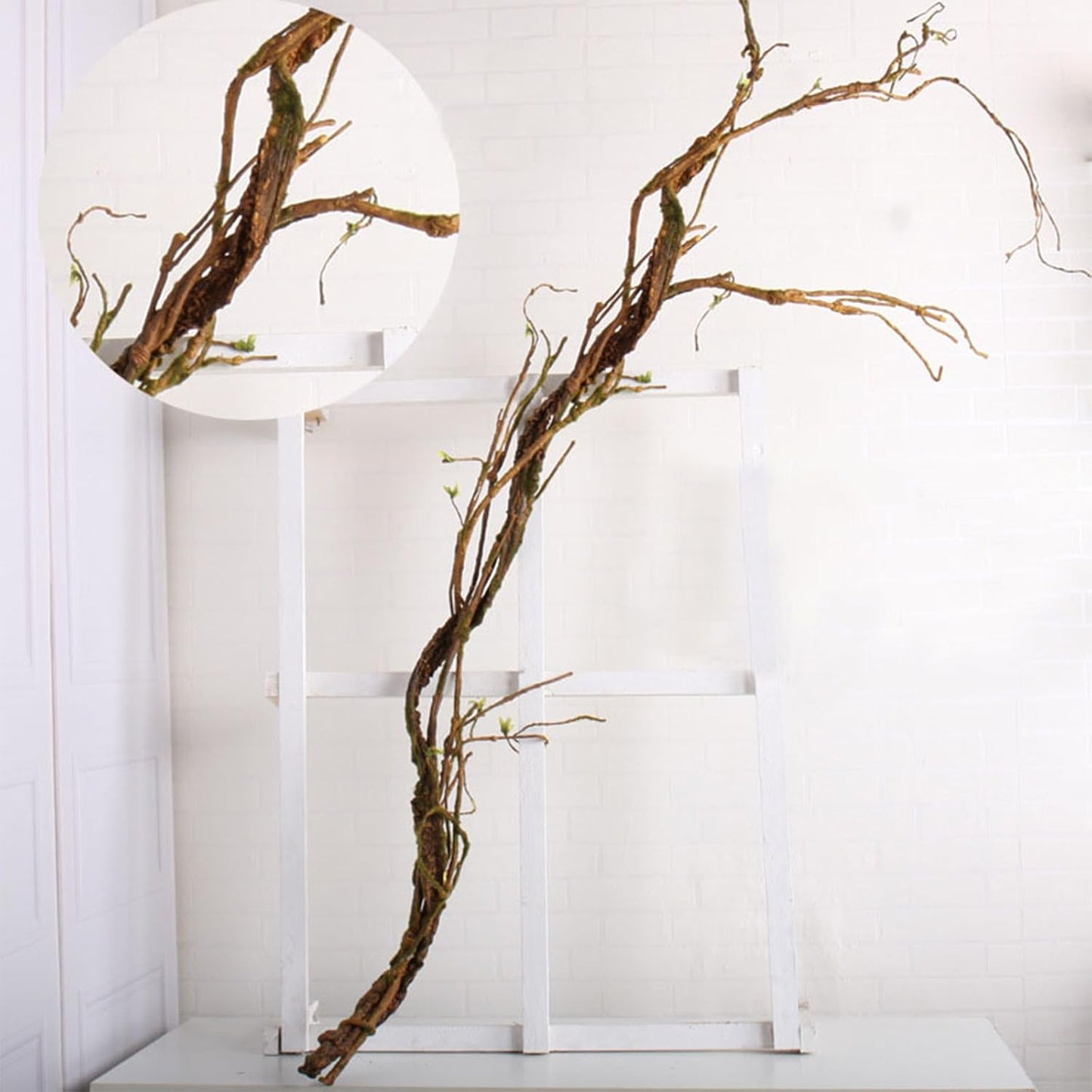 63" Faux Tree Trunk Branch Wall Hanging Grape Vines Spooky Decor | Artificial Bendable Twigs Plants Fake Cherry Blossom Garland Stem for Wedding Outdoor Garden Home Room Halloween Decoration