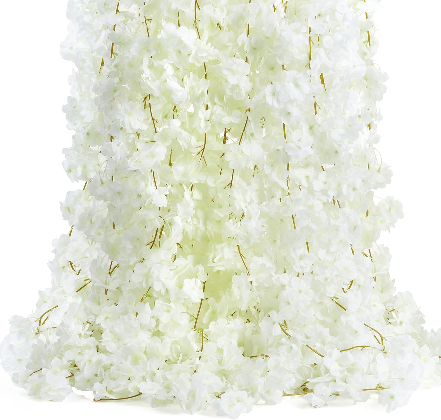 6PC 35.4FT Cherry Blossom Flowers Garland Vine for Decoration | Artificial Pink Flower Garland Silk Sakura Vines Hanging for Wedding Party Valentine Japanese Spring Home Decor