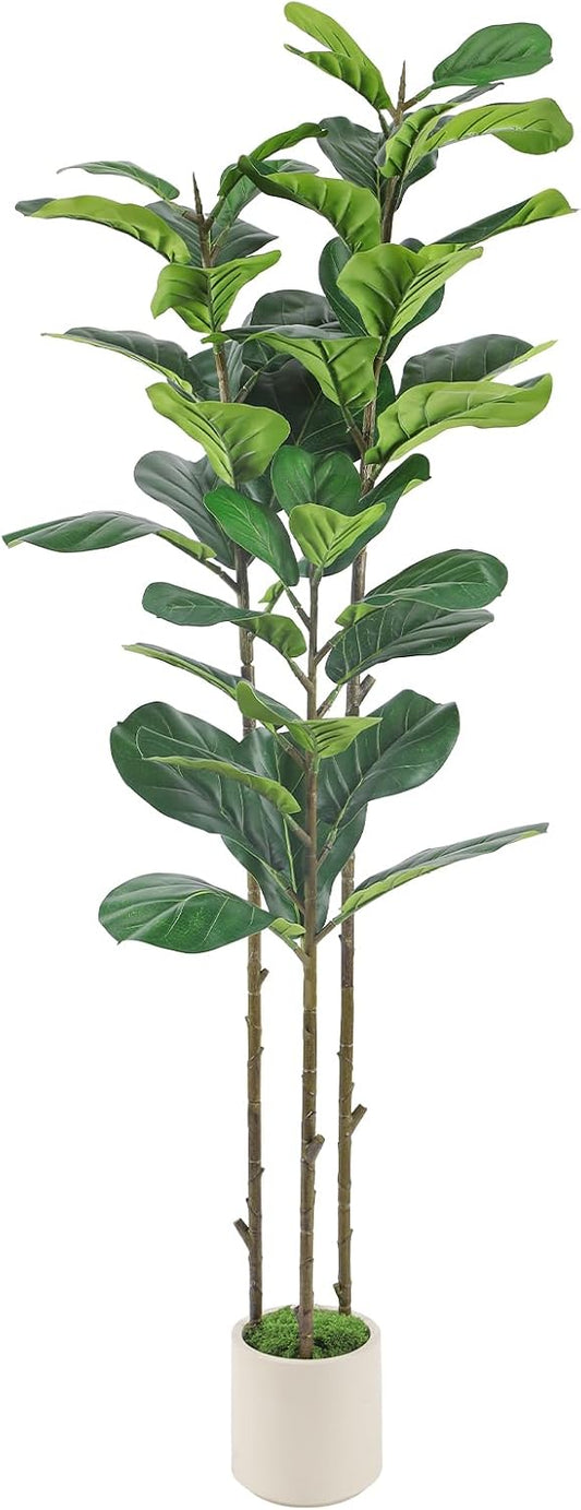 5ft Artificial Fiddle Leaf Fig Tree with Green Moss