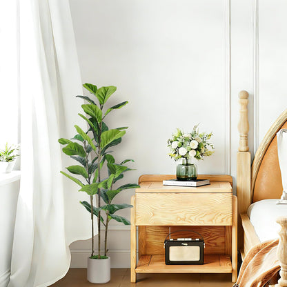 5ft Artificial Fiddle Leaf Fig Tree with Green Moss