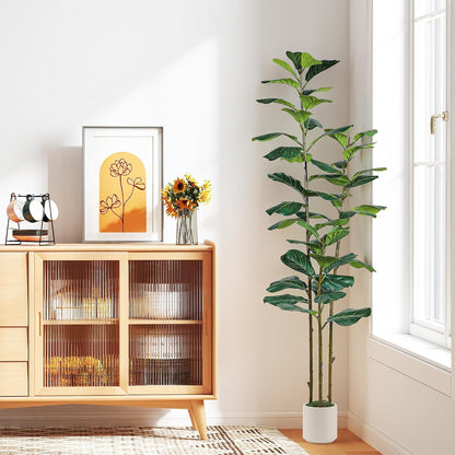 5ft Artificial Fiddle Leaf Fig Tree with Green Moss