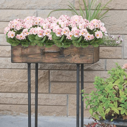 2 Pcs Artificial Geranium Flowers for Outdoors Silk Flowers Outside UV Resistant Red Fake Geraniums Bush Faux Flowers for Planter Outdoor Decor Indoor Garden Patio Table Centerpiece