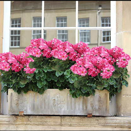 2 Pcs Artificial Geranium Flowers for Outdoors Silk Flowers Outside UV Resistant Red Fake Geraniums Bush Faux Flowers for Planter Outdoor Decor Indoor Garden Patio Table Centerpiece