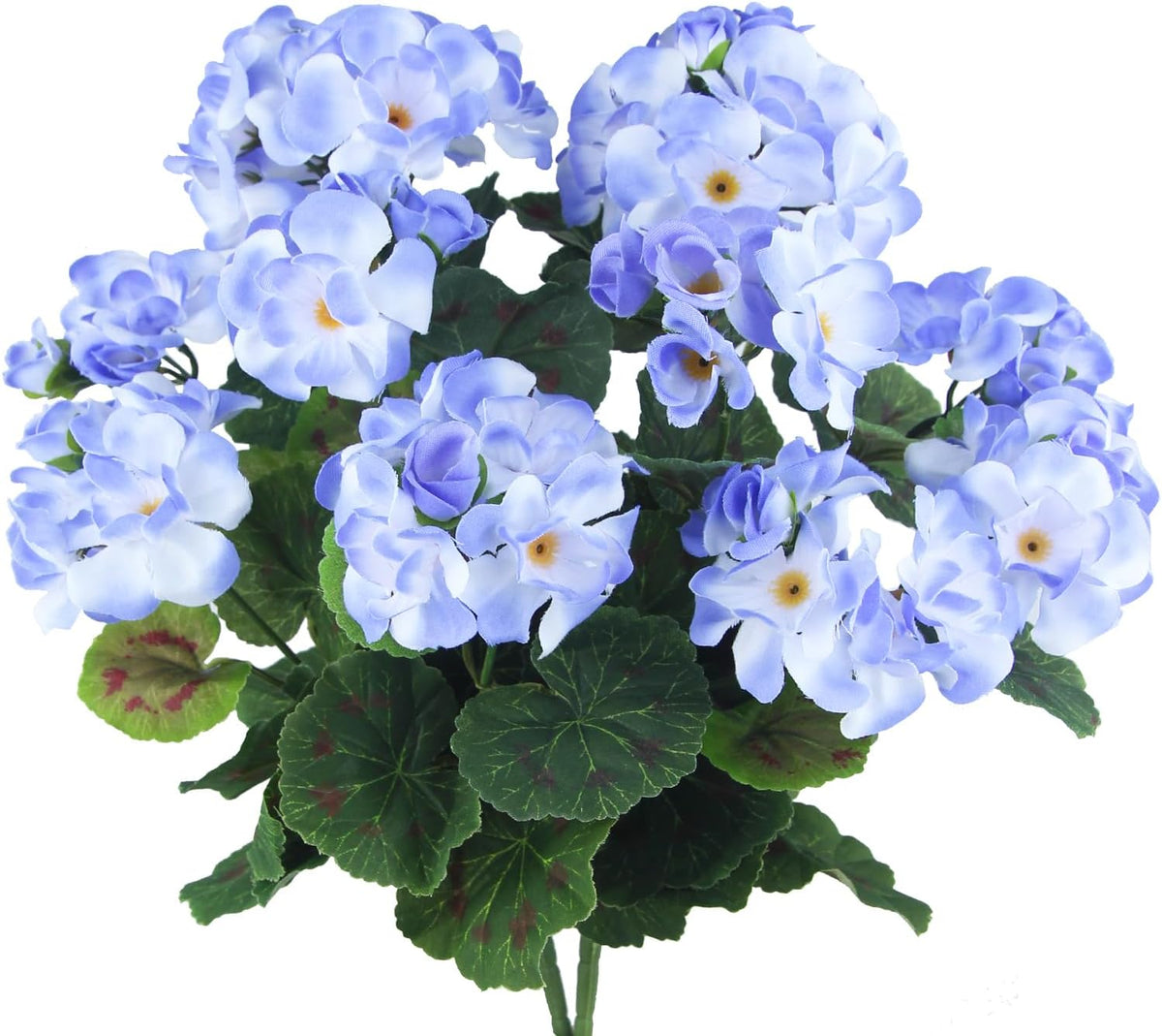 2 Pcs Artificial Geranium Flowers for Outdoors Silk Flowers Outside UV Resistant Red Fake Geraniums Bush Faux Flowers for Planter Outdoor Decor Indoor Garden Patio Table Centerpiece