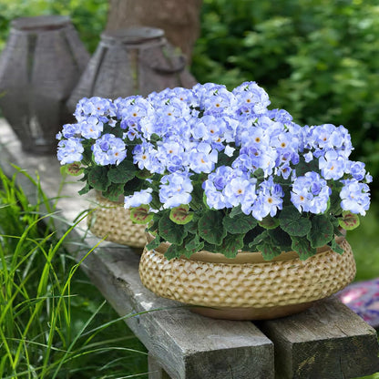 2 Pcs Artificial Geranium Flowers for Outdoors Silk Flowers Outside UV Resistant Red Fake Geraniums Bush Faux Flowers for Planter Outdoor Decor Indoor Garden Patio Table Centerpiece