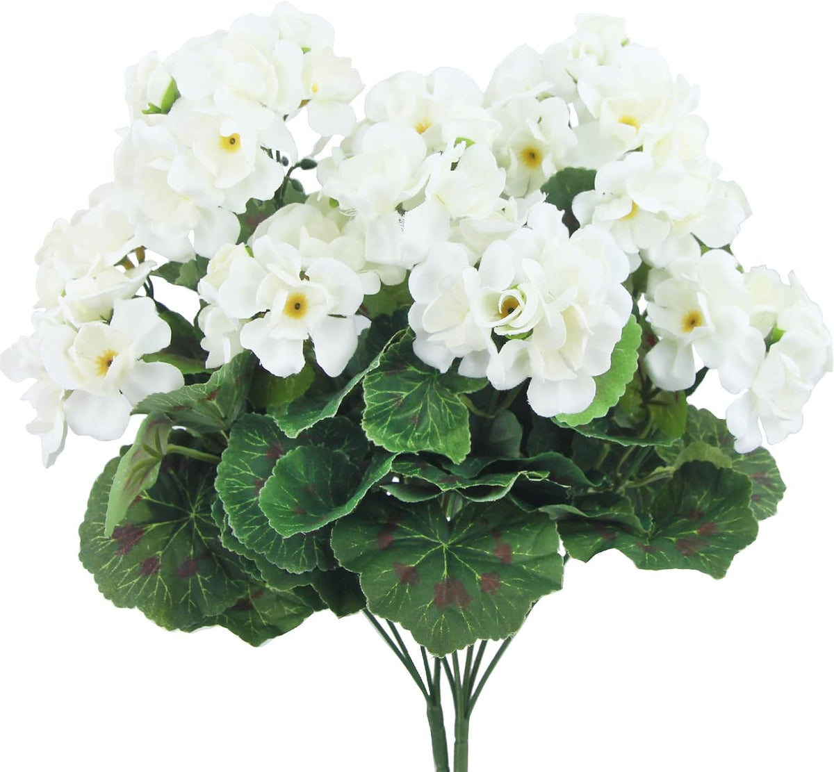 2 Pcs Artificial Geranium Flowers for Outdoors Silk Flowers Outside UV Resistant Red Fake Geraniums Bush Faux Flowers for Planter Outdoor Decor Indoor Garden Patio Table Centerpiece