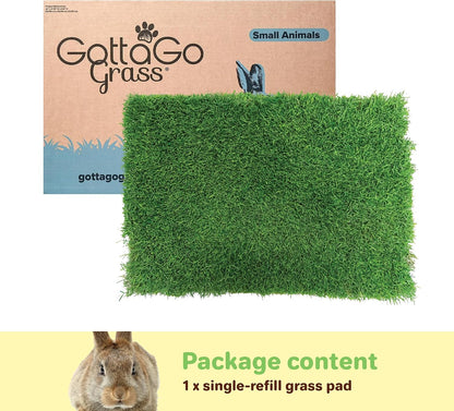 Gotta Go Grass for Small Animals – Natural Real Grass Bedding & Pet Resting Pad, Grass Potty Pad for Rabbits, Guinea Pigs, Hamsters, and Small Pets, Odor Absorbent Grass Mat (Refill Pack 16" x 24")