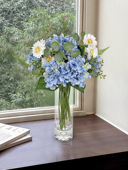 Dahlia Artificial Flowers, 12PCS Mixed White Faux Flowers with Dahlia & Daisies, Up to 20.4 Inch Long Silk Fake Flowers for Vase DIY Wedding Bouquet Party Centerpieces Arrangement Home Decor