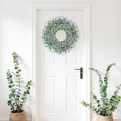 Yellow forsythia Door Wreath, 24 Inch Summer Wreaths for Front Door Outside, Hand Made Artificial Forsythia Flower Wreath for Front Door Window Wall Farmhouse Home Gift