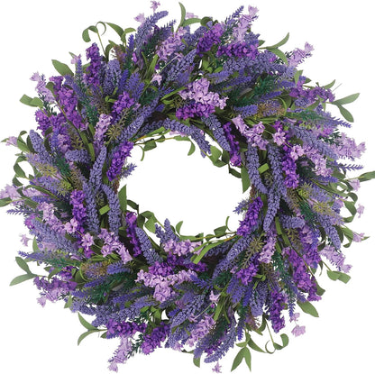 Yellow forsythia Door Wreath, 24 Inch Summer Wreaths for Front Door Outside, Hand Made Artificial Forsythia Flower Wreath for Front Door Window Wall Farmhouse Home Gift
