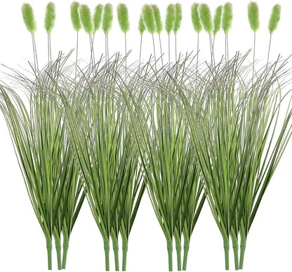 12pcs Artificial Grass Plants,19.68" Faux Shrubs Wheat Grass Greenery Stems Fake Plants for Indoor Outdoor Home Decoration