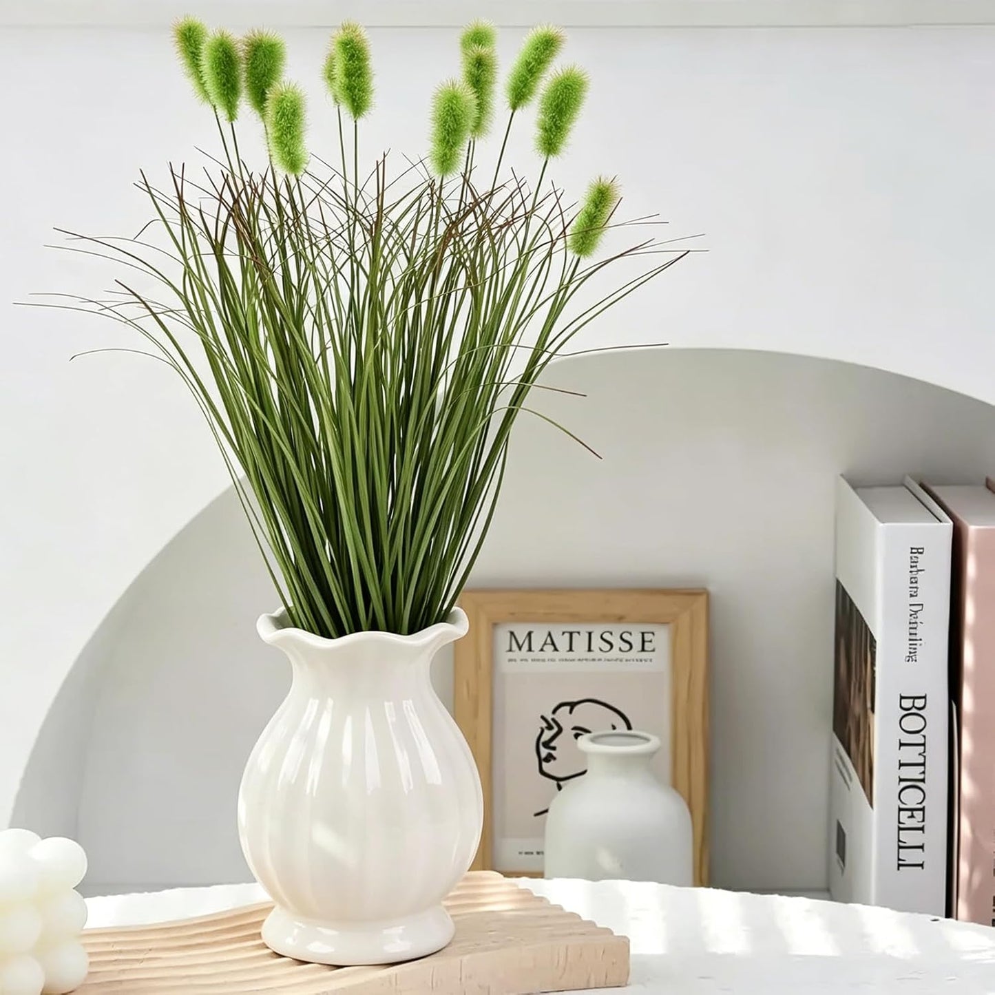 12pcs Artificial Grass Plants,19.68" Faux Shrubs Wheat Grass Greenery Stems Fake Plants for Indoor Outdoor Home Decoration