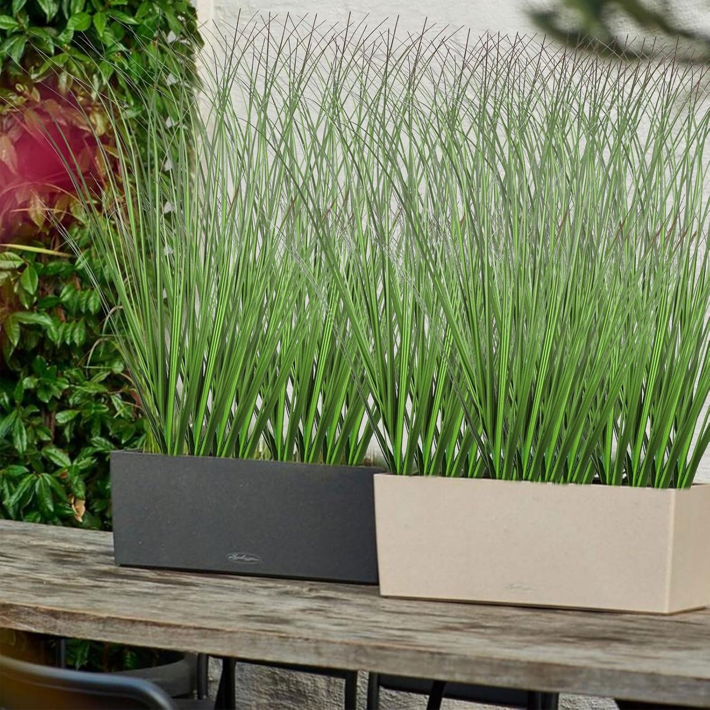 12pcs Artificial Grass Plants,19.68" Faux Shrubs Wheat Grass Greenery Stems Fake Plants for Indoor Outdoor Home Decoration