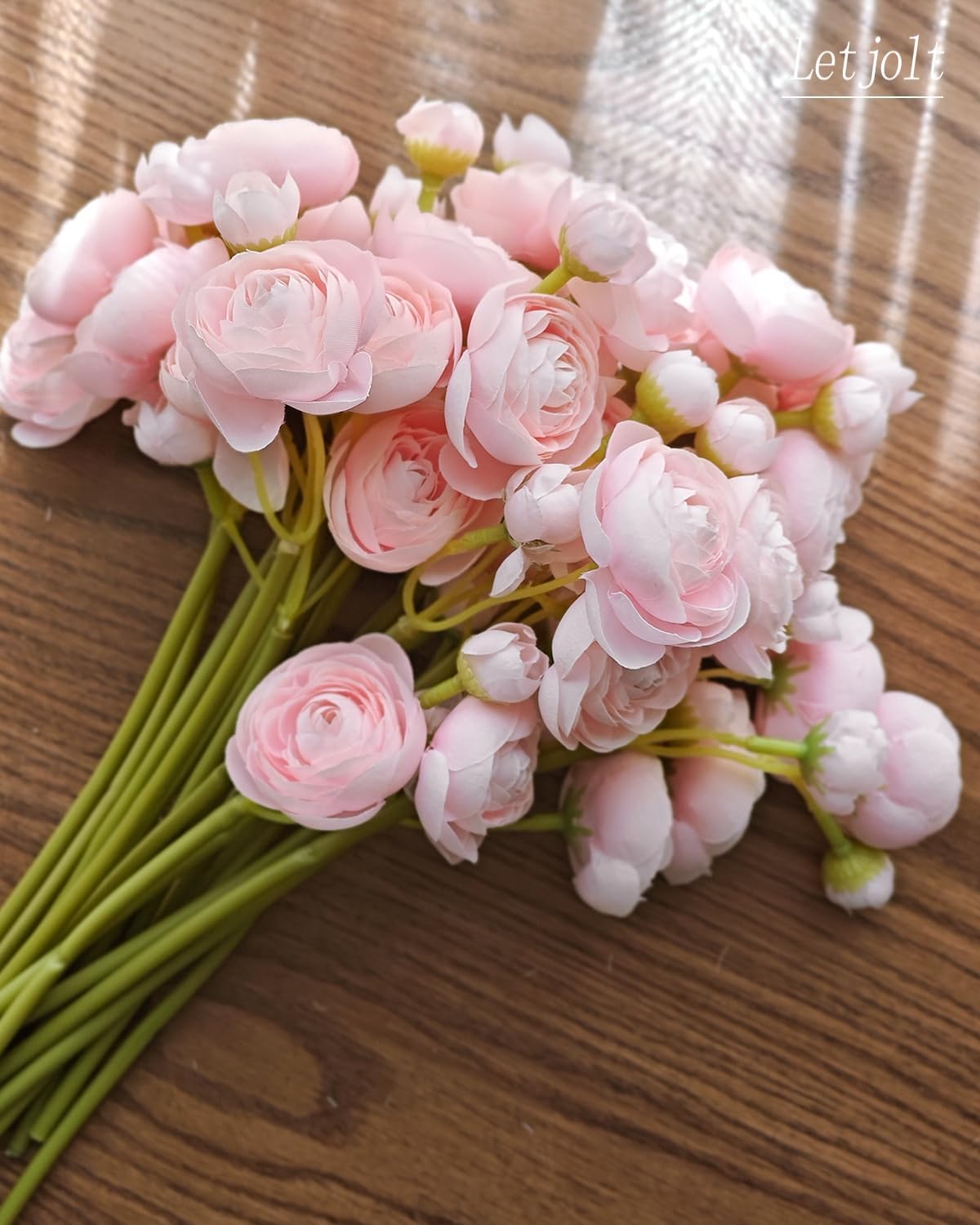 Ranunculus Artificial Flower White Silk Flowers, 18 Pcs | Faux DIY Bouquet, Wedding Engagement Centerpieces, Bridal Shower Decorations, Home Decor