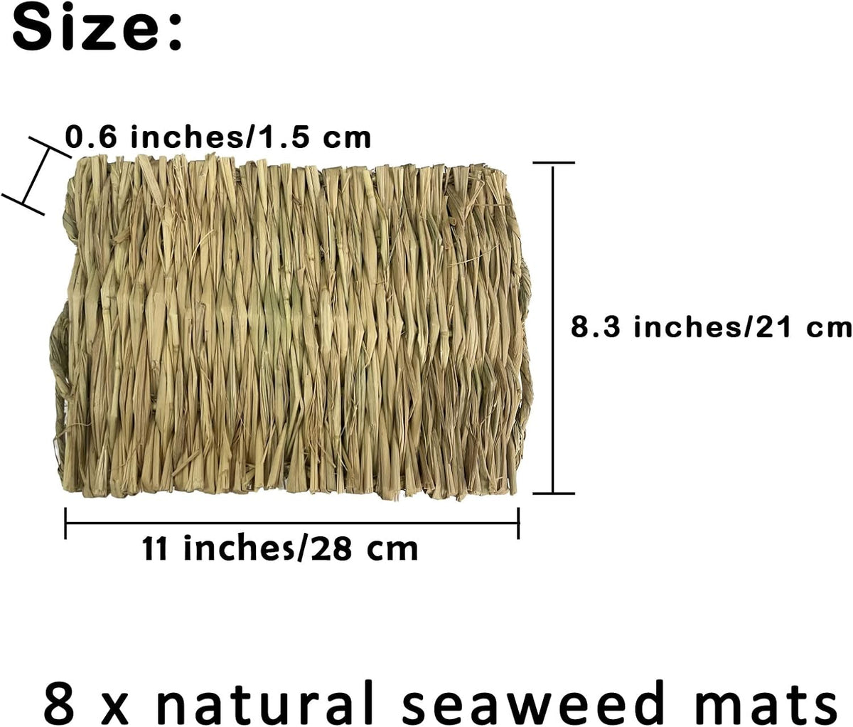 Rabbit Grass Mat,Natural Bunny Grass Mat Woven,Pet Bed Nest Mats Rabbits Chew Toys for Hamsters Parrot Rabbits Hedgehog Guinea Pig Chick and Other Small Animals Hay Mat Sleeping
